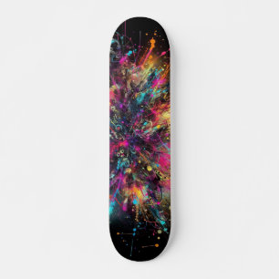 Skateboard Patrón de pintura de neón que gotea