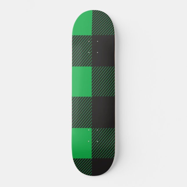 Skateboard Patrón de platillos verdes (Anverso)