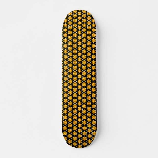 Skateboard Patrón de polígono verde (Anverso )