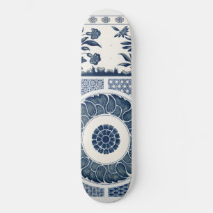 Skateboard Patrón de porcelana azul y blanca antigua china