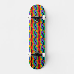 Skateboard Patrón de puño arco iris