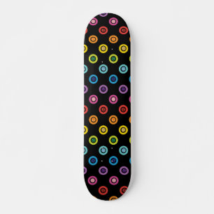 Skateboard Patrón de punto de brillo de arcoíris moderno