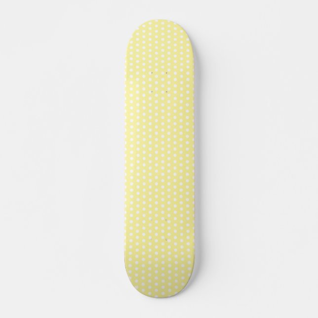 Skateboard Patrón de puntos de polka amarillos. Delicioso. (Anverso )