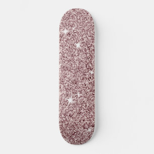 Skateboard Patrón de purpurina femenino y lindo de estrella d