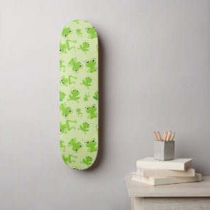 Skateboard Patrón de rana, ranas cortas, ranas verdes, prínci