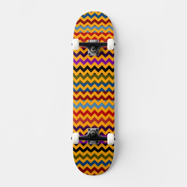 Skateboard Patrón de raya azteca chevron Zigzag 5 (Anverso)