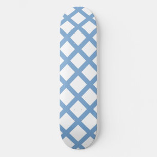 Skateboard Patrón de raya de diamante de arlequín blanco azul