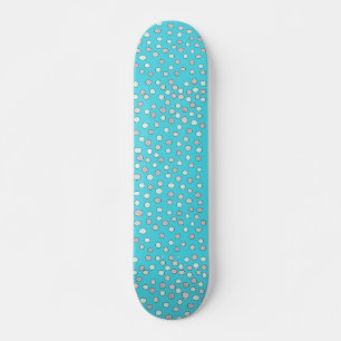 Skateboard Patrón de rayado de punto de polka azul