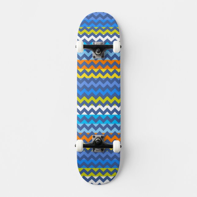 Skateboard Patrón de rayas aztecas chevron Zigzag 3 (Anverso)