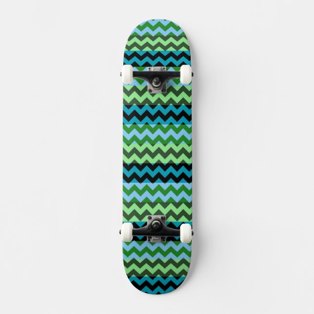 Skateboard Patrón de rayas aztecas chevron Zigzag 6 (Anverso)