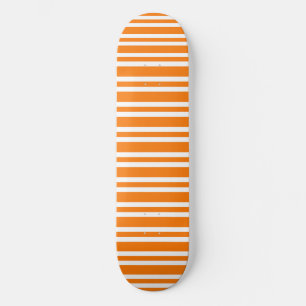 Skateboard Patrón de rayas blancas naranjas