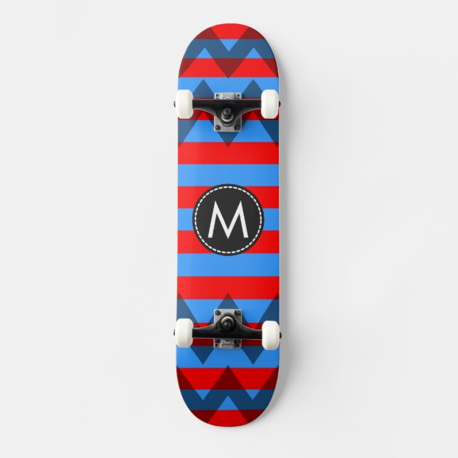 Skateboard Patrón de rayas Chevron de moda #19 (Anverso)