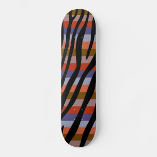 Skateboard Patrón de rayas de cebra de color retro 6
