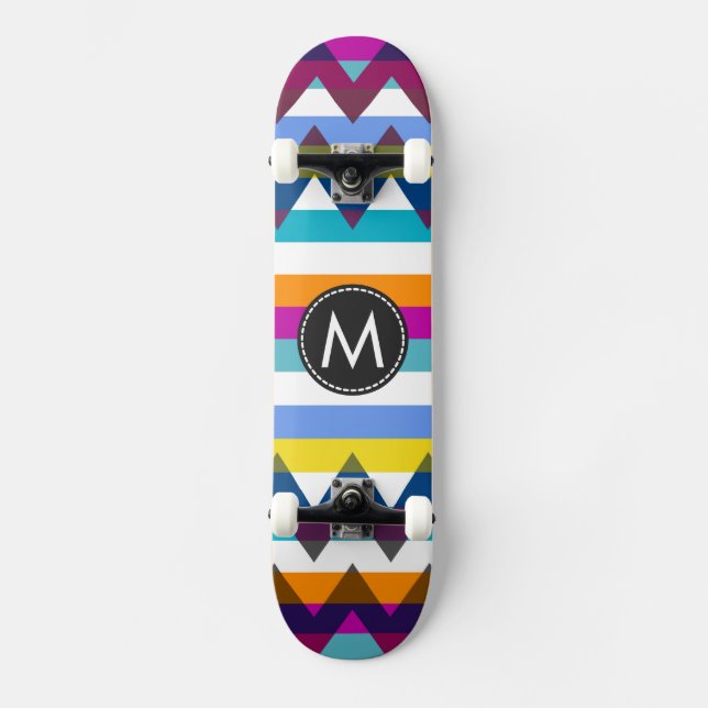 Skateboard Patrón de rayas de Chevron de moda #12 (Anverso)