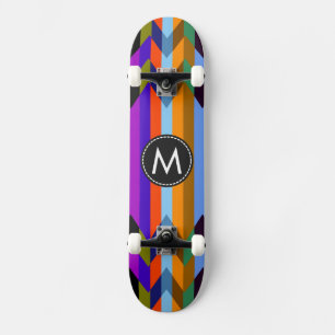 Skateboard Patrón de rayas de chevron de moda #18