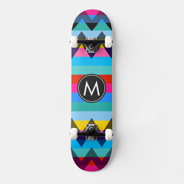 Skateboard Patrón de rayas de Chevron de moda #27 (Anverso)