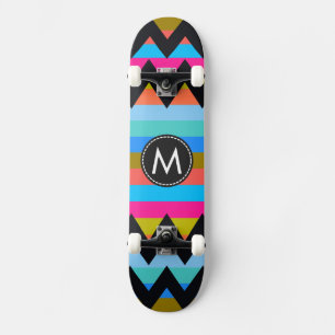 Skateboard Patrón de rayas de Chevron de moda #4