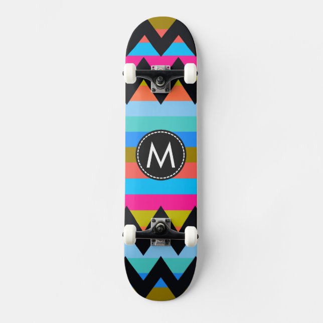 Skateboard Patrón de rayas de Chevron de moda #4 (Anverso)