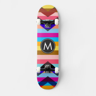 Skateboard Patrón de rayas de chevron de Moda de moda #4