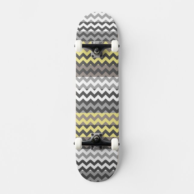 Skateboard Patrón de rayas de zigzag Chevron (Anverso)
