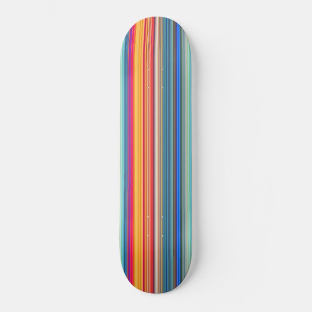 Skateboard Patrón de rayas multicolor (Anverso)