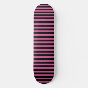 Skateboard Patrón de rayas negras y rosas