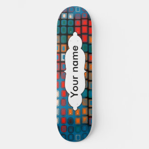 Skateboard Patrón de rectángulos coloridos