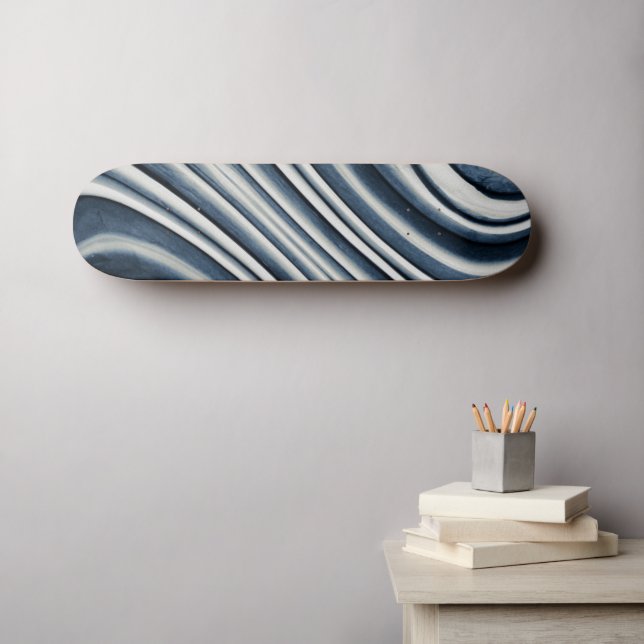 Skateboard Patrón de resumen azul tónico de la Tierra (Arte de pared (horz))