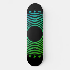 Skateboard Patrón de resumen geométrico de Mandala Negro verd