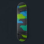 Skateboard Patrón de resumen geométrico moderno de Guay<br><div class="desc">Este diseño moderno presenta un patrón geométrico en gris,  verde azulado,  verde y azul. tablero de tablero de skateboard #skateboard #skateboarding #fun #cool #personalizado #navidades #cumpleaños #giftsforhim #giftsforher #giftsforboys</div>