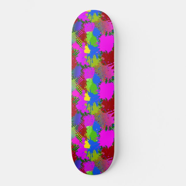 Skateboard Patrón de salpicaduras de pintura 3 (Anverso)