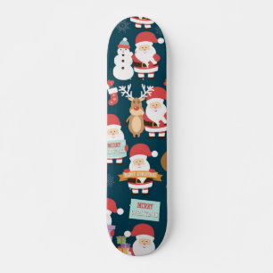 Skateboard Patrón de Santa Claus