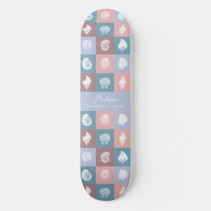 Skateboard Patrón de sellos de nombres y ubicaciones personal