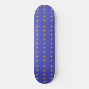 Skateboard Patrón de sol amarillo
