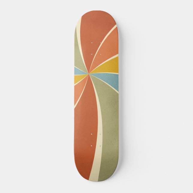 Skateboard Patrón de Swirls estilo Paint mixto retro Hippie (Anverso)