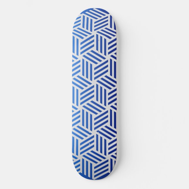 Skateboard Patrón de Tejido Isométrico Gris Moderno (Anverso)