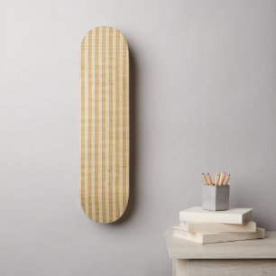 Skateboard Patrón de tela con rayas amarillas pálidas entrela