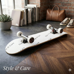 Skateboard Patrón de texto de nombre de marca personalizado q