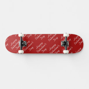 Skateboard Patrón de texto Feliz día de San Valentín elegante