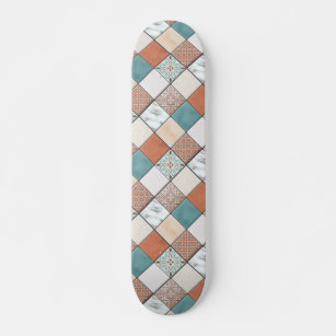 Skateboard Patrón de textura geométrica moderna y colorida