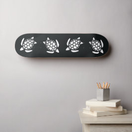 Skateboard Patrón de tortugas del Mar Negro y blanco 