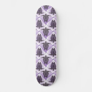 Skateboard Patrón de tortugas marinas chamánicas - violeta