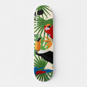 Skateboard Patrón de Toucanes y loros