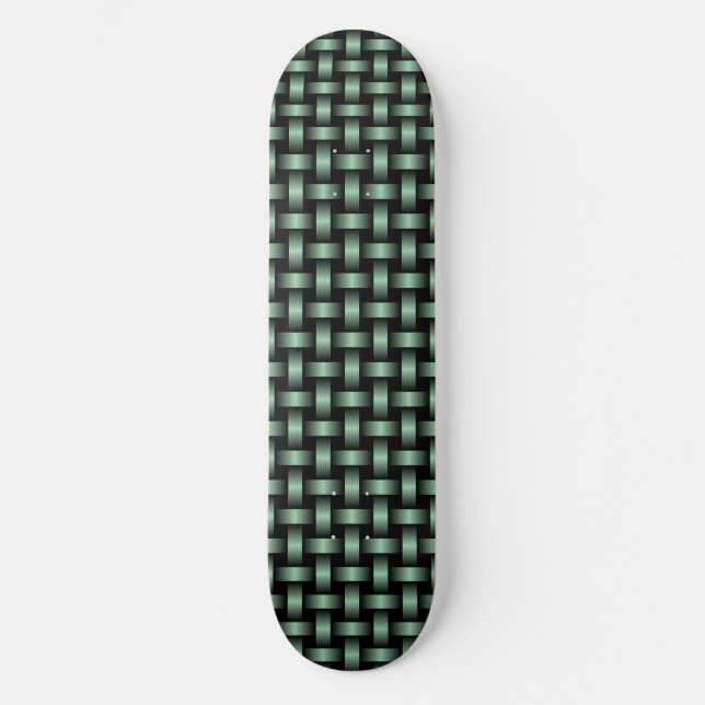 Skateboard Patrón de trapo negro verde (Anverso)