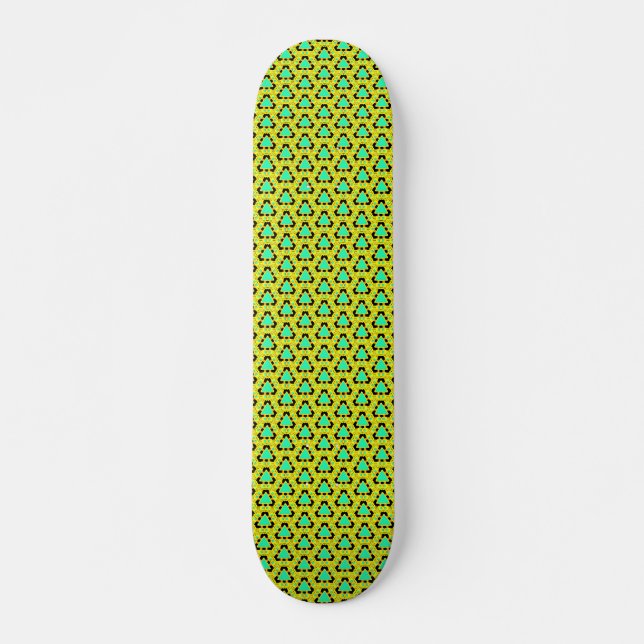 Skateboard Patrón de triángulo verde (Anverso )