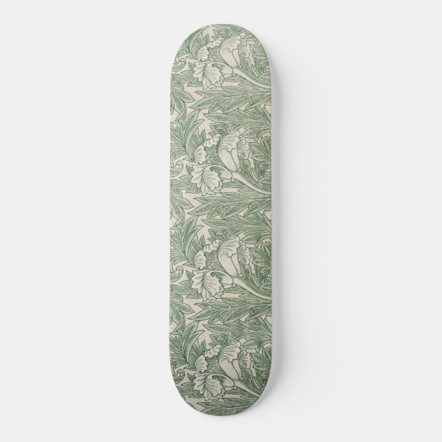 Skateboard Patrón de tulipanes (por William Morris) (Anverso)