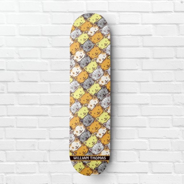 Skateboard Patrón de un montón de gatos personalizado (Subido por el creador)