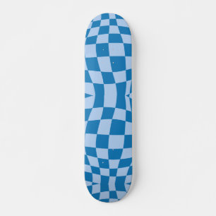 Skateboard Patrón de verificación azul