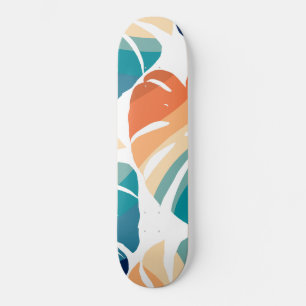 Skateboard Patrón de Vibes Retro Monstera Tropical #1 #tropi