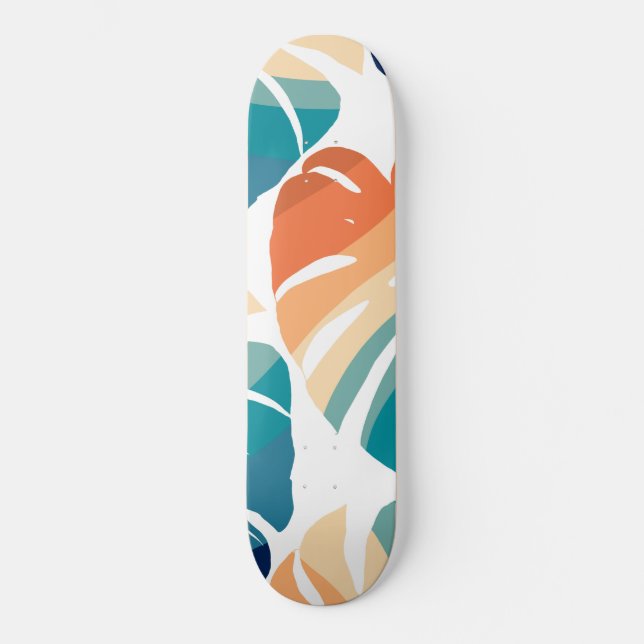 Skateboard Patrón de Vibes Retro Monstera Tropical #1 #tropic (Anverso)